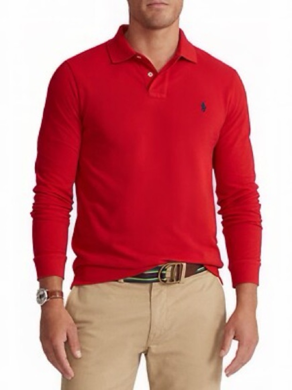 Polo Ralph Lauren Classic Fit Long Sleeve Polo – RL 2000 Red – Size Small